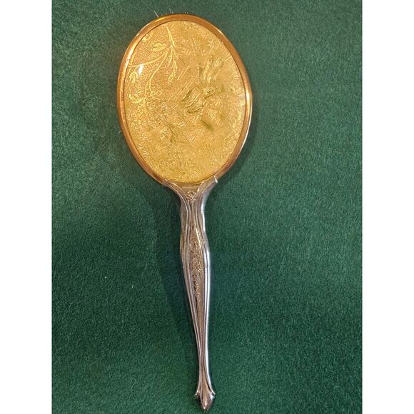 Vintage Handheld Vanity Gold Tone Hairbrush Made in U.S.A - Picture 10 of 11
